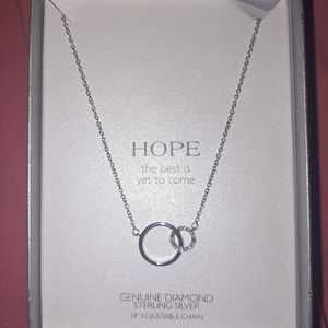 Genuine Diamond Sterling Sliver HOPE necklace